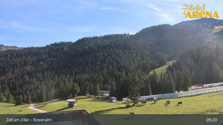 Archiv Foto Webcam Zell am Ziller – Rosenalm Kinderland und Plattenanger