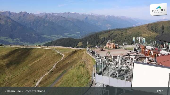 Archiv Foto Webcam Zell am See – Schmittenhöhe Bergstation und Kitzsteinhorn