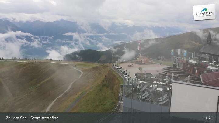 Archiv Foto Webcam Zell am See – Schmittenhöhe Bergstation und Kitzsteinhorn