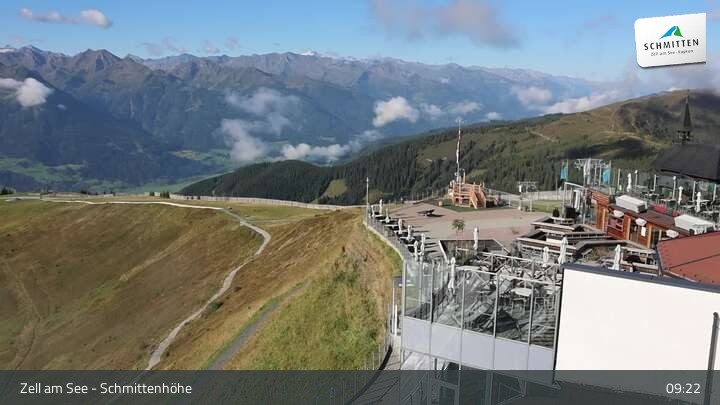 Archiv Foto Webcam Zell am See – Schmittenhöhe Bergstation und Kitzsteinhorn