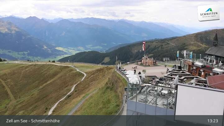 Archiv Foto Webcam Zell am See – Schmittenhöhe Bergstation und Kitzsteinhorn