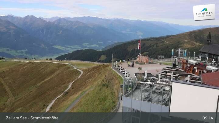Archiv Foto Webcam Zell am See – Schmittenhöhe Bergstation und Kitzsteinhorn
