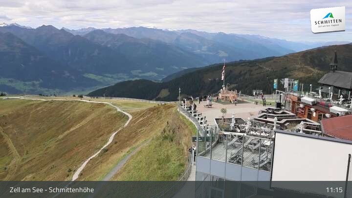 Archiv Foto Webcam Zell am See – Schmittenhöhe Bergstation und Kitzsteinhorn