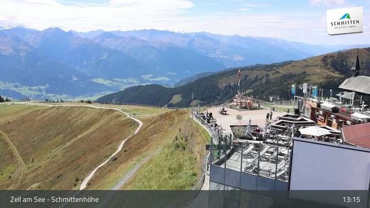 Archiv Foto Webcam Zell am See – Schmittenhöhe Bergstation und Kitzsteinhorn