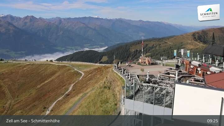 Archiv Foto Webcam Zell am See – Schmittenhöhe Bergstation und Kitzsteinhorn