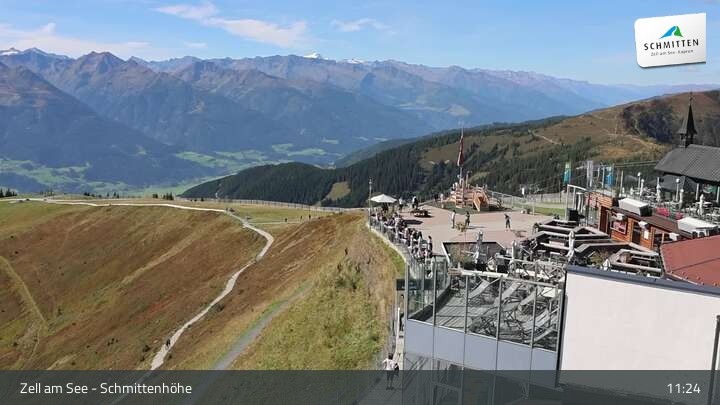 Archiv Foto Webcam Zell am See – Schmittenhöhe Bergstation und Kitzsteinhorn