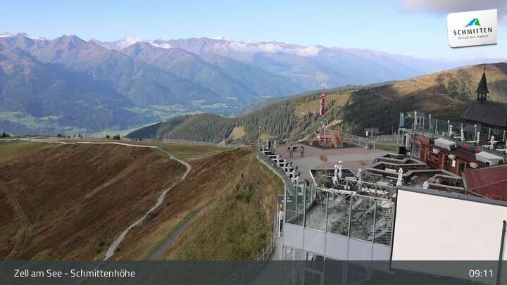 Archived image Webcam Zell am See – Schmittenhöhe Panorama towards Hohe Tauern