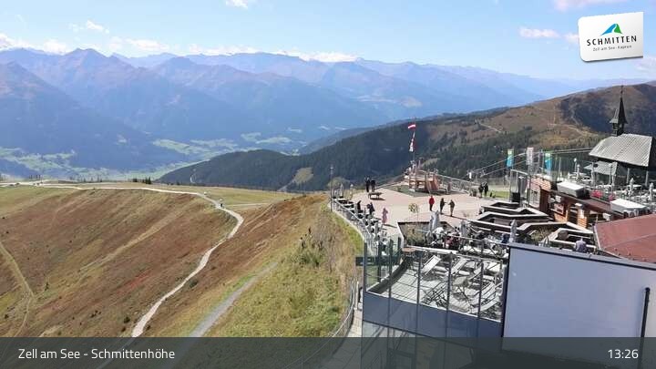 Archived image Webcam Zell am See – Schmittenhöhe Panorama towards Hohe Tauern