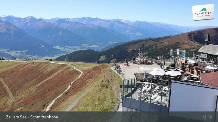 Archiv Foto Webcam Zell am See – Schmittenhöhe Bergstation und Kitzsteinhorn