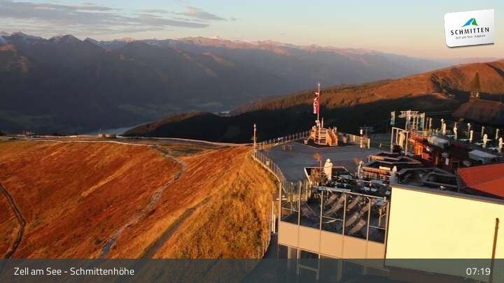 Archived image Webcam Zell am See – Schmittenhöhe Panorama towards Hohe Tauern