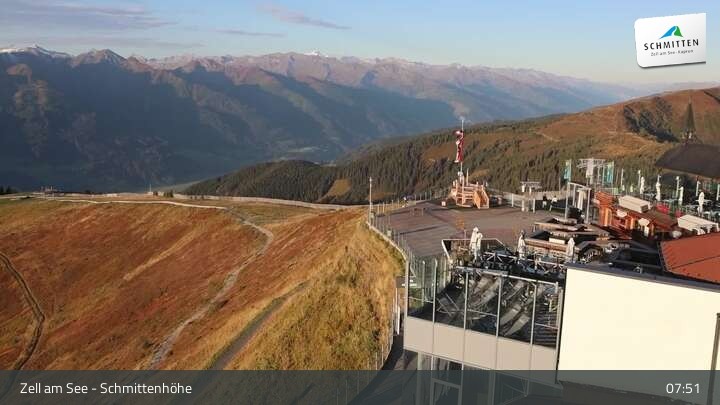 Archived image Webcam Zell am See – Schmittenhöhe Panorama towards Hohe Tauern
