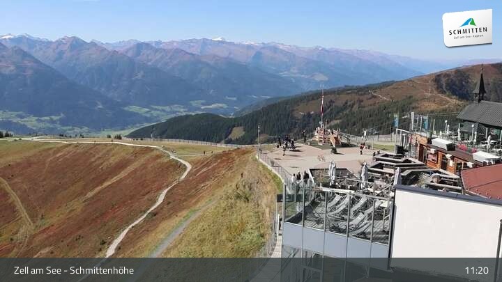 Archived image Webcam Zell am See – Schmittenhöhe Panorama towards Hohe Tauern