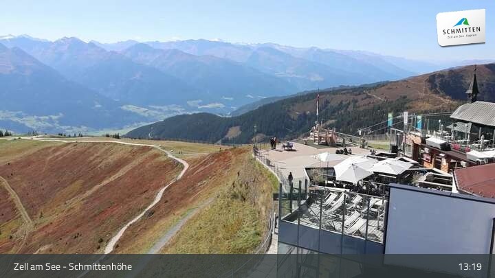 Archived image Webcam Zell am See – Schmittenhöhe Panorama towards Hohe Tauern