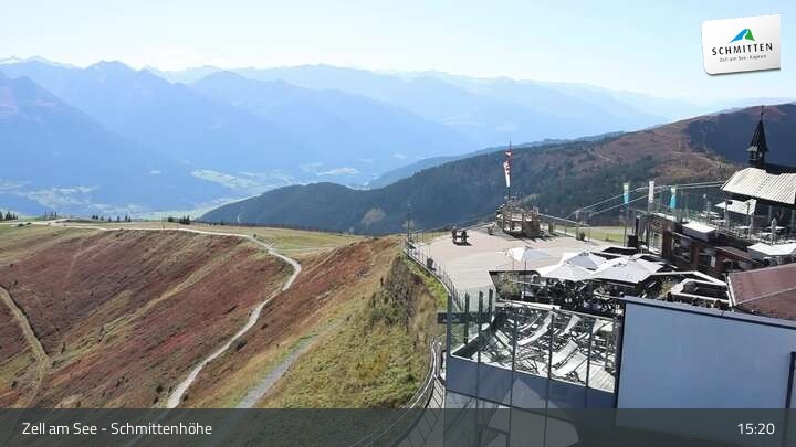 Archived image Webcam Zell am See – Schmittenhöhe Panorama towards Hohe Tauern