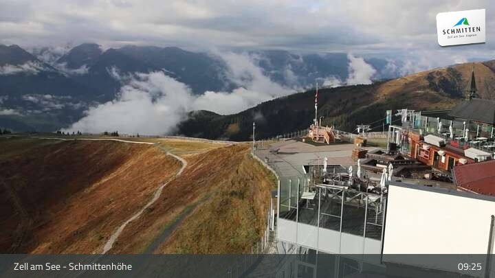 Archiv Foto Webcam Zell am See – Schmittenhöhe Bergstation und Kitzsteinhorn