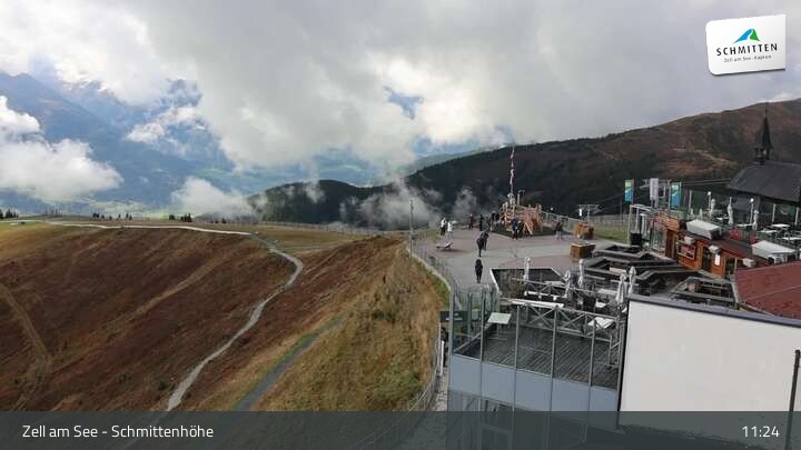 Archiv Foto Webcam Zell am See – Schmittenhöhe Bergstation und Kitzsteinhorn
