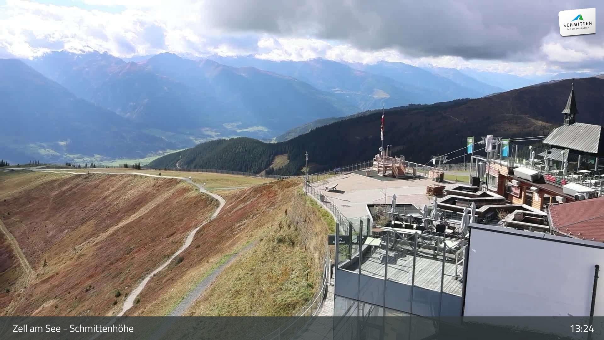 Archiv Foto Webcam Zell am See – Schmittenhöhe Bergstation und Kitzsteinhorn