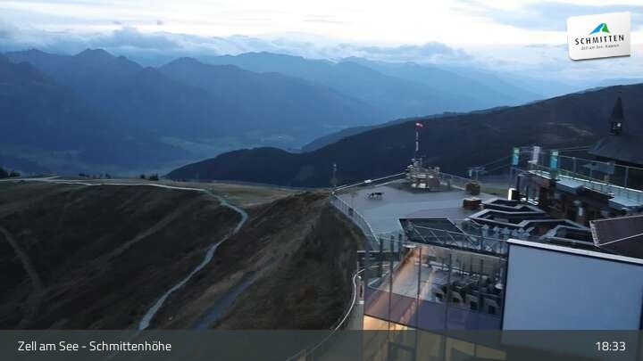 Archiv Foto Webcam Zell am See – Schmittenhöhe Bergstation und Kitzsteinhorn