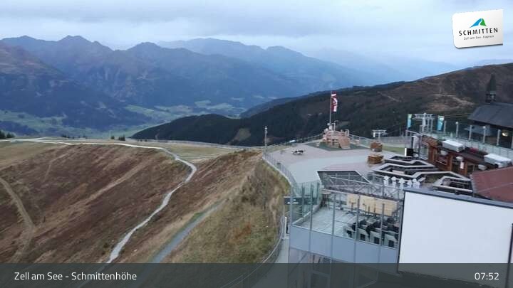 Archiv Foto Webcam Zell am See – Schmittenhöhe Bergstation und Kitzsteinhorn