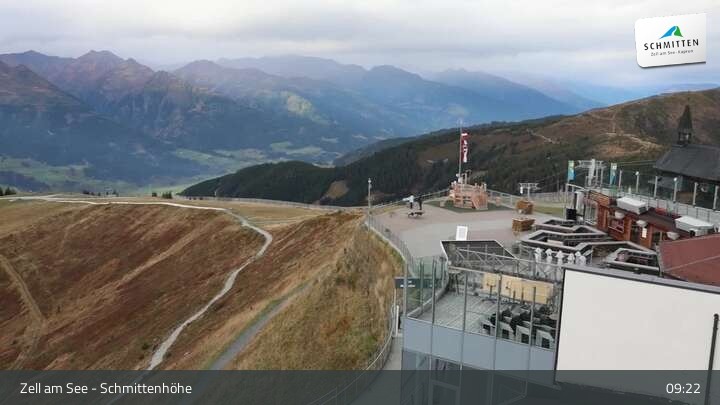 Archiv Foto Webcam Zell am See – Schmittenhöhe Bergstation und Kitzsteinhorn