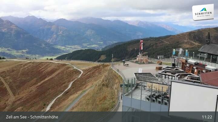 Archiv Foto Webcam Zell am See – Schmittenhöhe Bergstation und Kitzsteinhorn