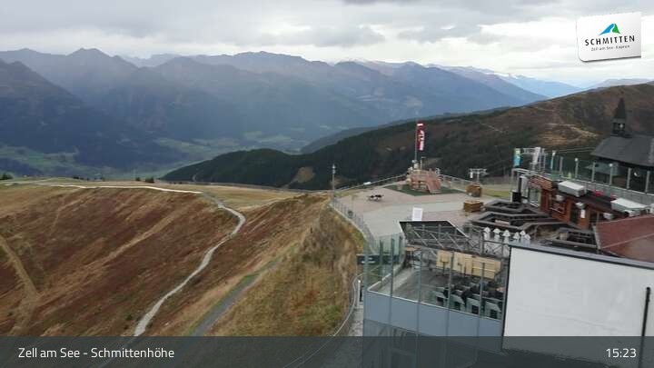 Archiv Foto Webcam Zell am See – Schmittenhöhe Bergstation und Kitzsteinhorn