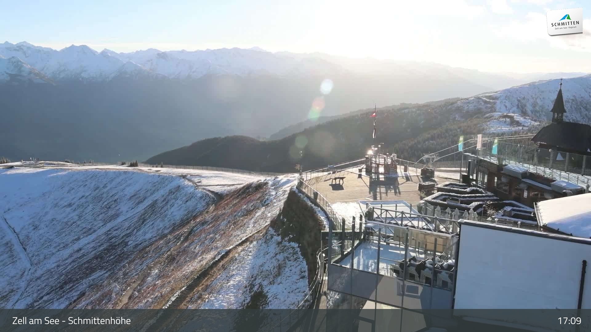 Archived image Webcam Zell am See – Schmittenhöhe Panorama towards Hohe Tauern