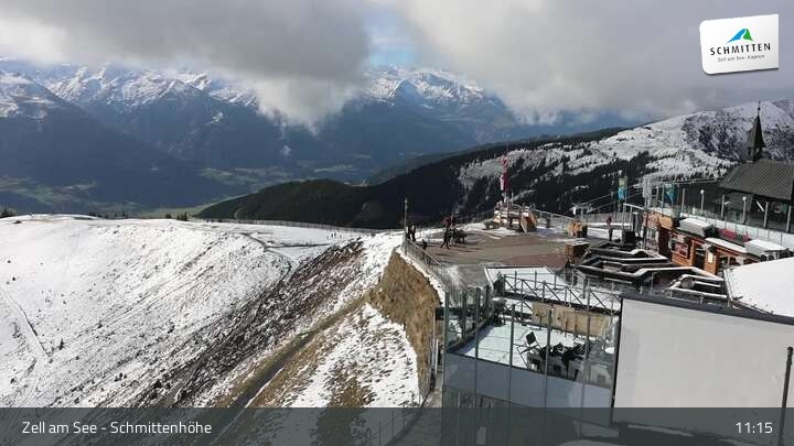 Archiv Foto Webcam Zell am See – Schmittenhöhe Bergstation und Kitzsteinhorn