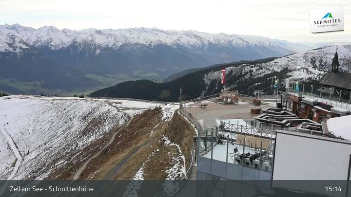 Archiv Foto Webcam Zell am See – Schmittenhöhe Bergstation und Kitzsteinhorn