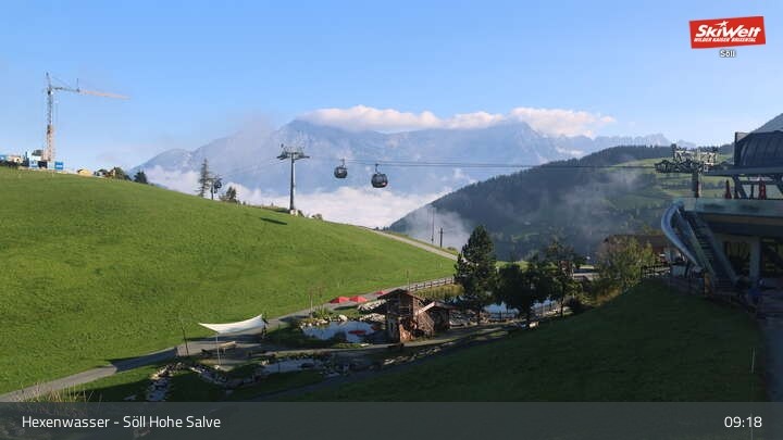 Archived image Webcam SkiWelt Söll – Hexenwasser and Hohe Salve View