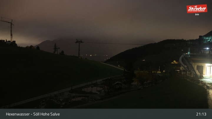 Archiv Foto Webcam Söll – Hochsöll mit Hexenwasser und Hohe Salve Gondelbahn