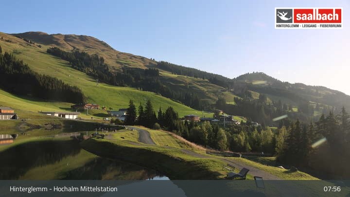 Archiv Foto Webcam Skicircus Saalbach – Speicher Hochalm und Liftanlagen
