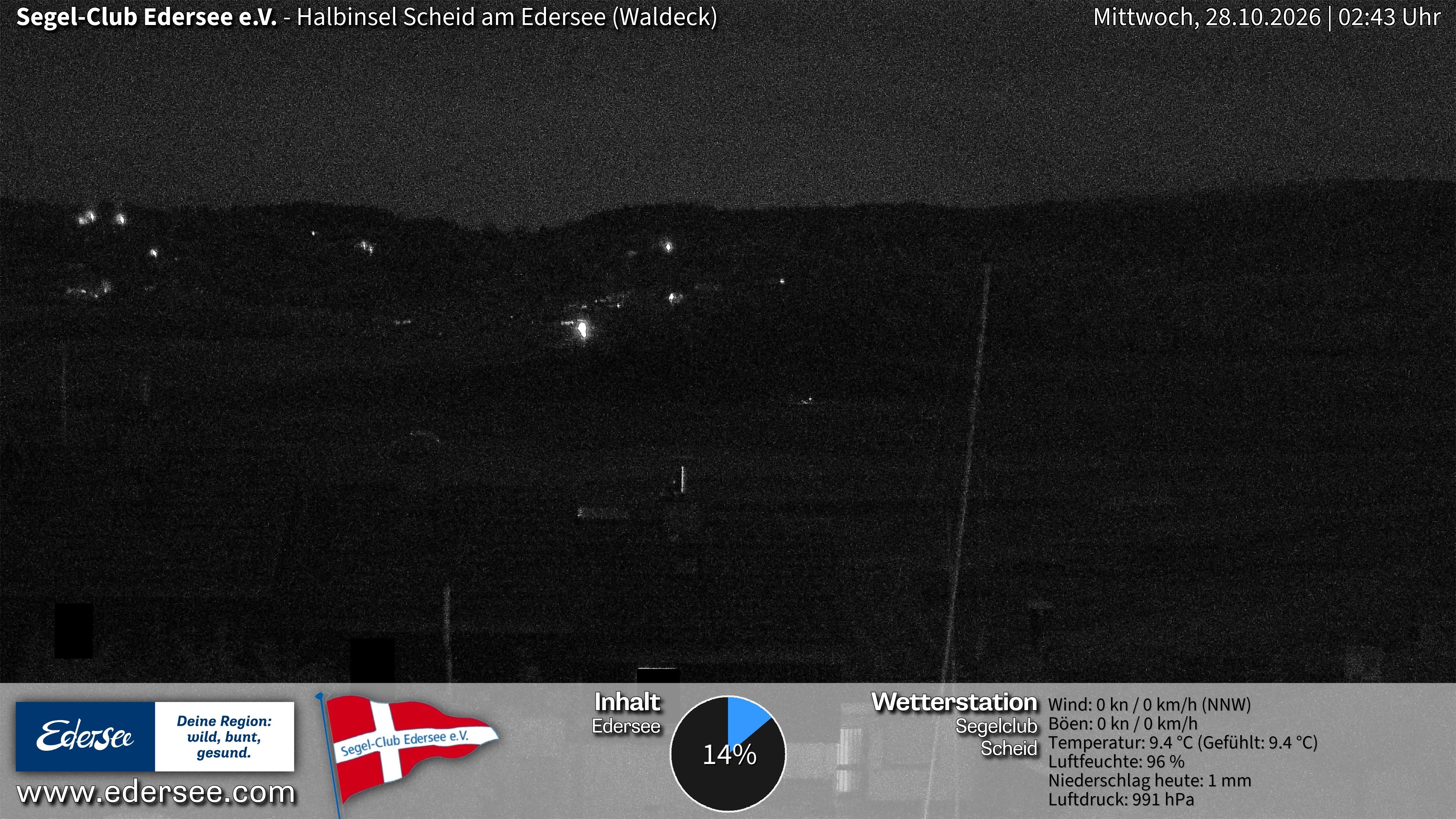 Archiv Foto Webcam Edersee: Halbinsel Scheid Segelclub