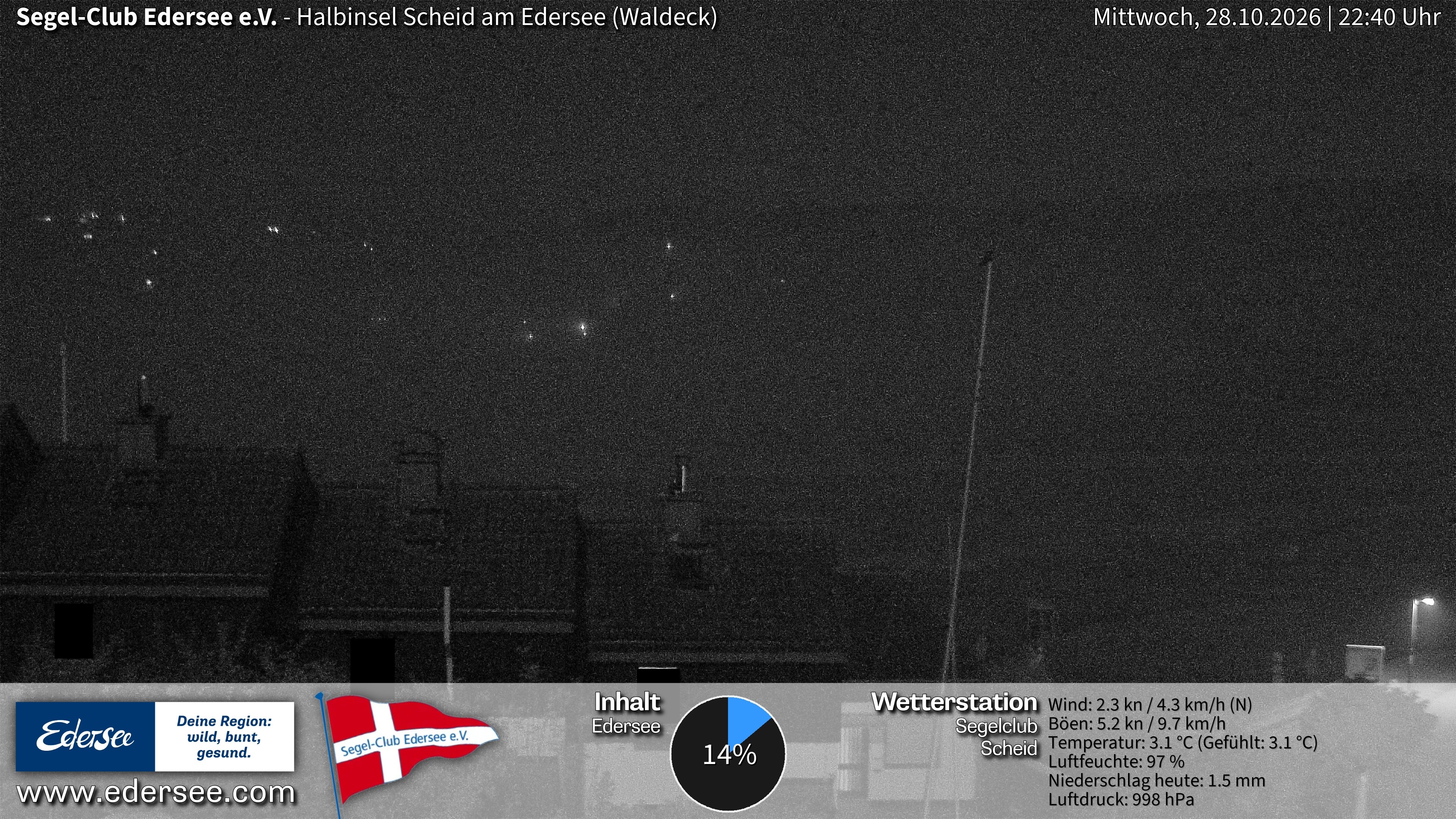Archiv Foto Webcam Edersee: Halbinsel Scheid Segelclub