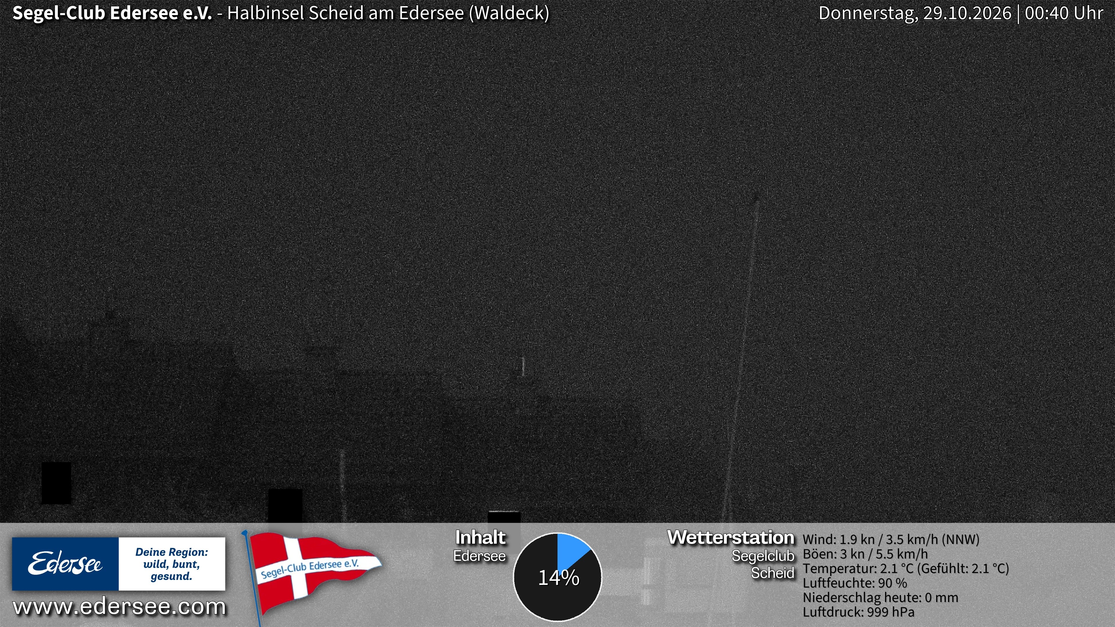 Archiv Foto Webcam Edersee: Halbinsel Scheid Segelclub
