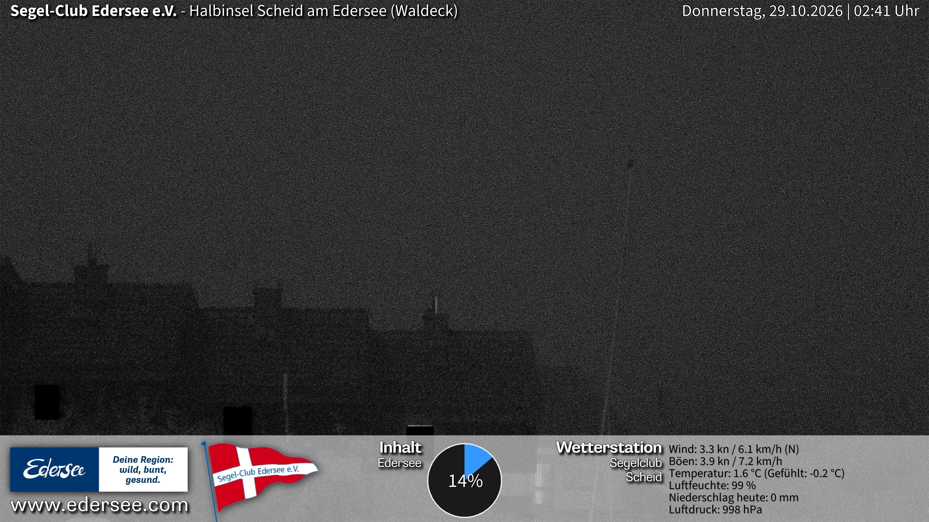 Archiv Foto Webcam Edersee: Halbinsel Scheid Segelclub