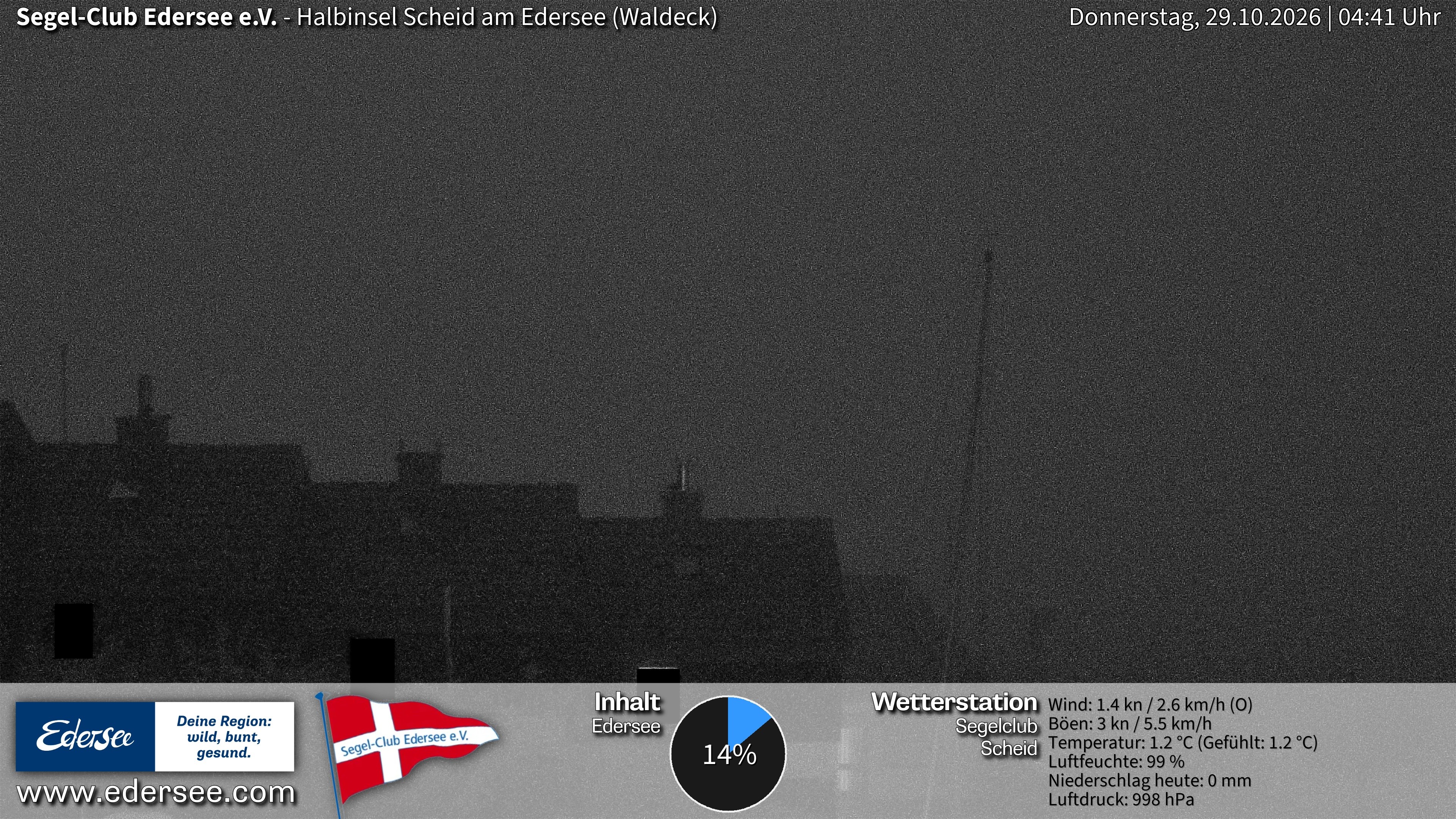 Archiv Foto Webcam Edersee: Halbinsel Scheid Segelclub