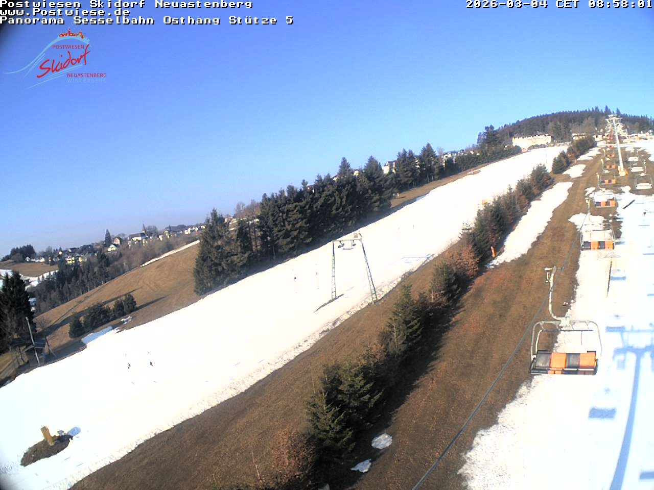 Archiv Foto Webcam Neuastenberg: Blick Sesselbahn Osthang