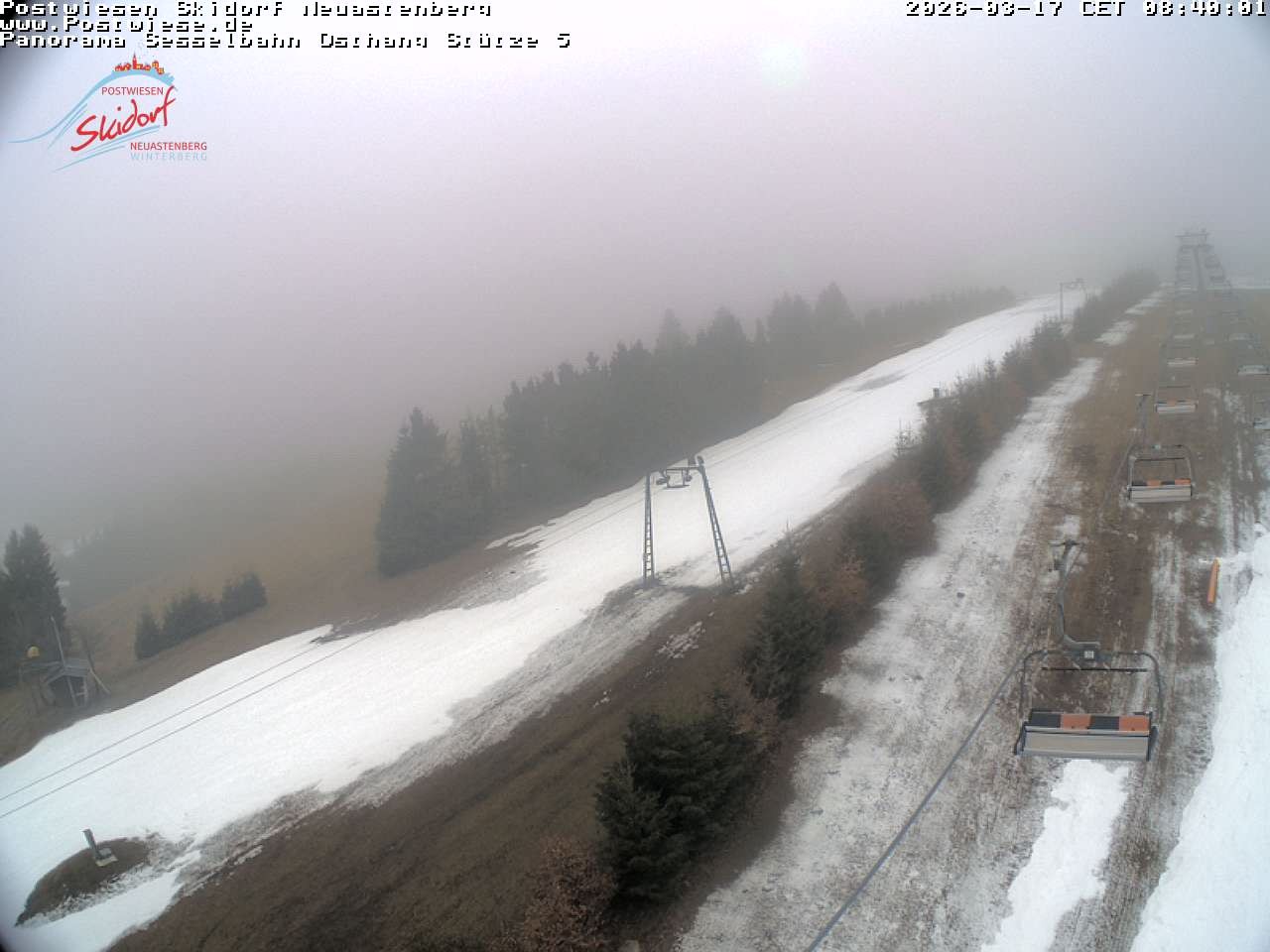 Archiv Foto Webcam Neuastenberg: Blick Sesselbahn Osthang