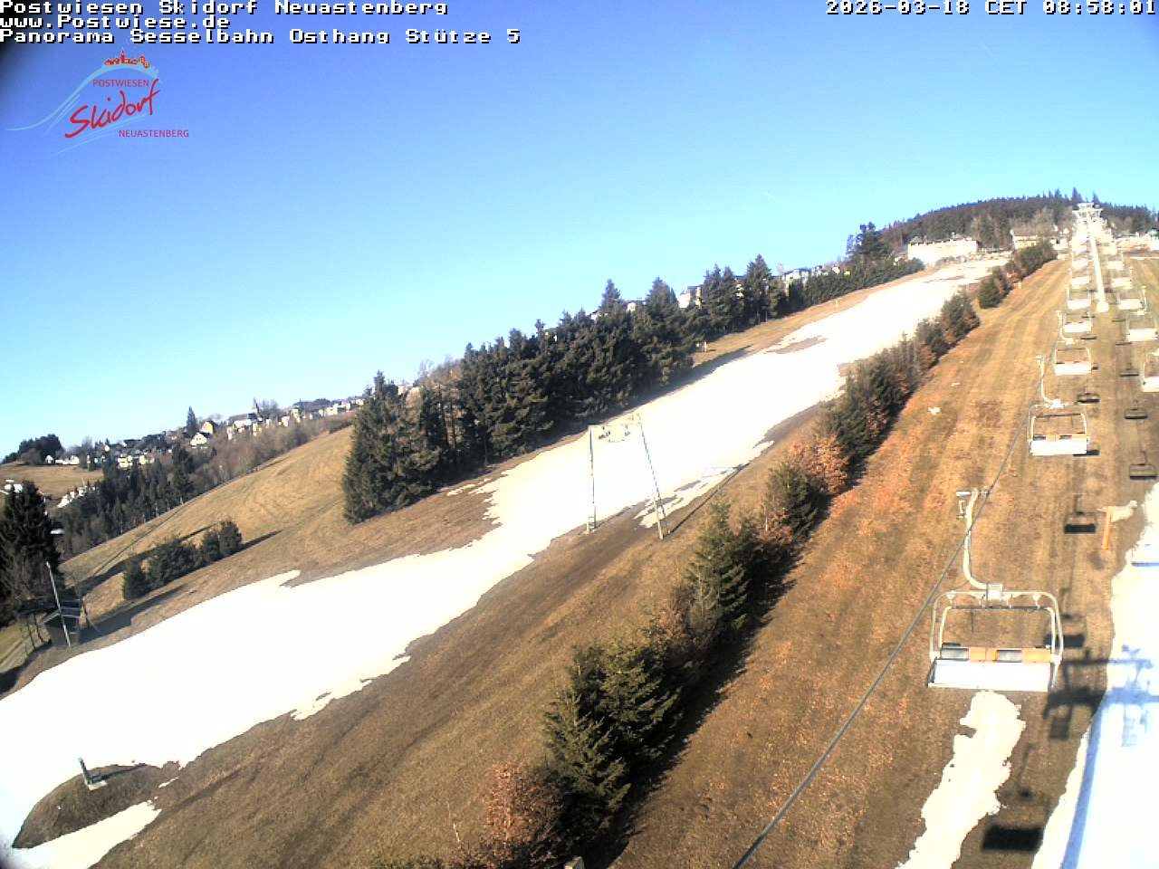 Archived image Webcam Neuastenberg: View chair lift east