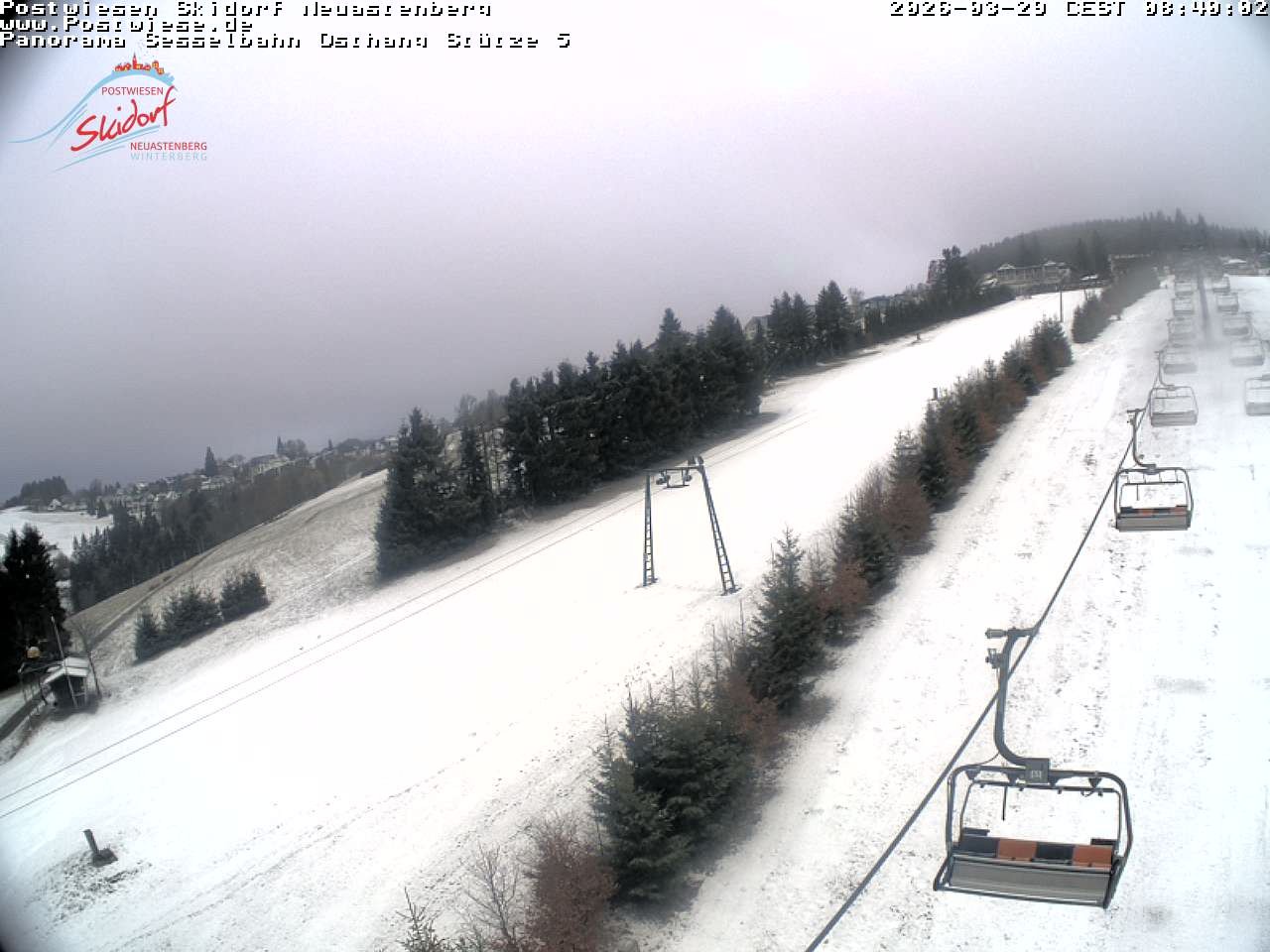 Archiv Foto Webcam Neuastenberg: Blick Sesselbahn Osthang