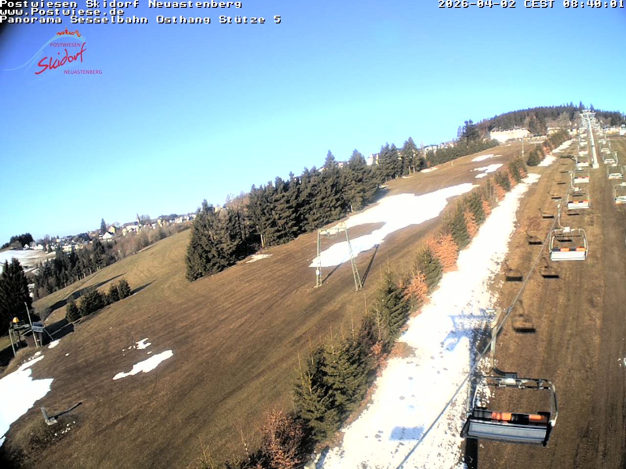 Archiv Foto Webcam Neuastenberg: Blick Sesselbahn Osthang