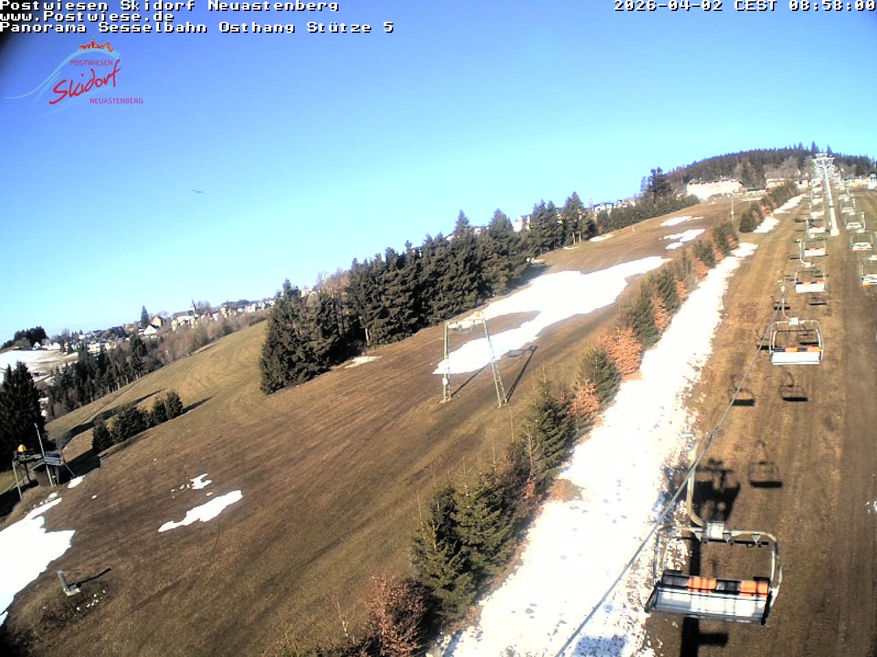 Archiv Foto Webcam Neuastenberg: Blick Sesselbahn Osthang