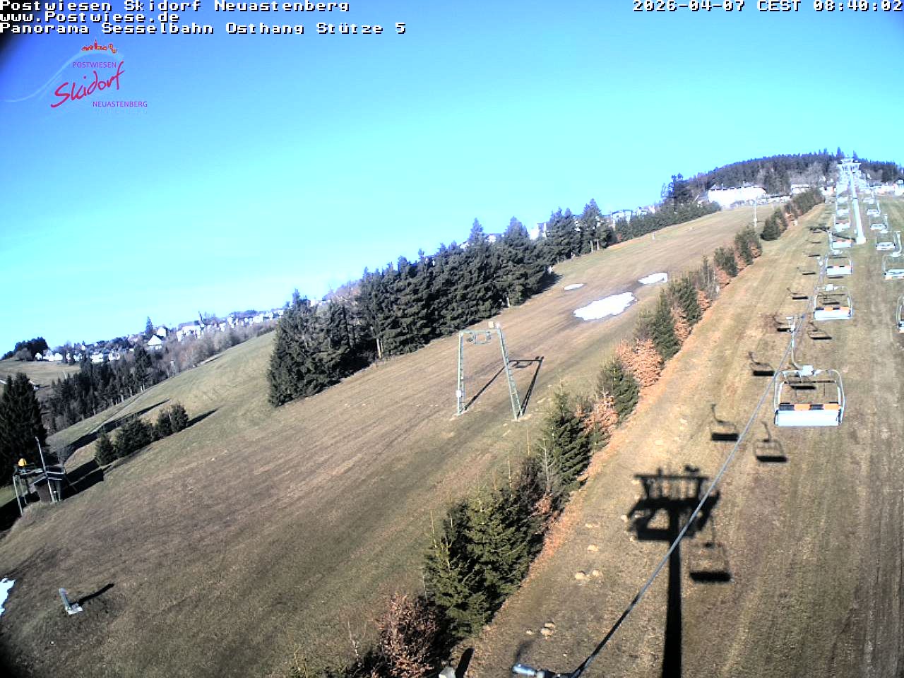 Archiv Foto Webcam Neuastenberg: Blick Sesselbahn Osthang