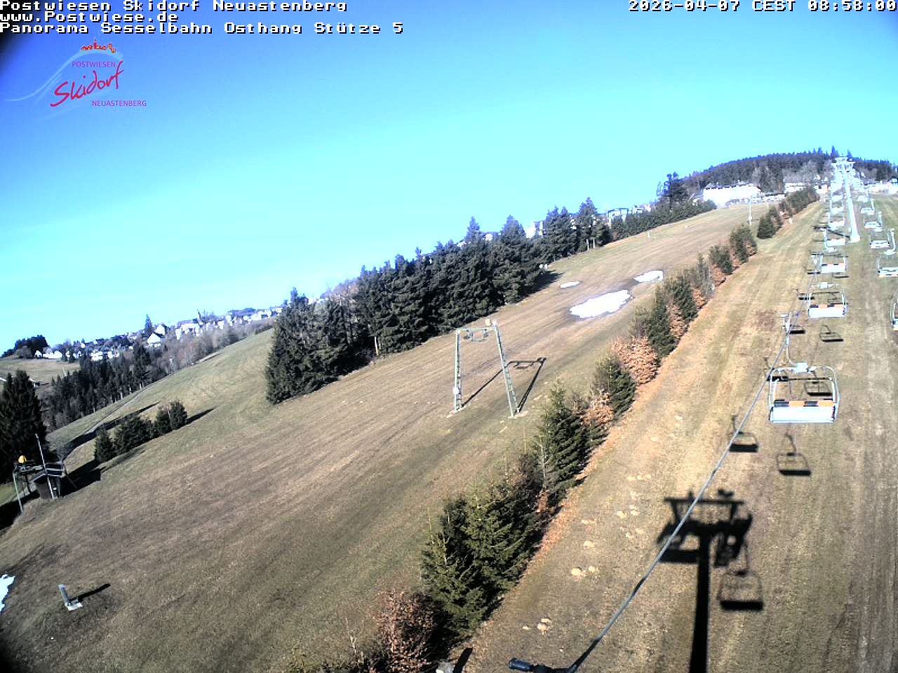 Archiv Foto Webcam Neuastenberg: Blick Sesselbahn Osthang