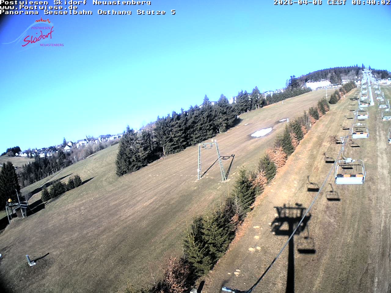 Archiv Foto Webcam Neuastenberg: Blick Sesselbahn Osthang