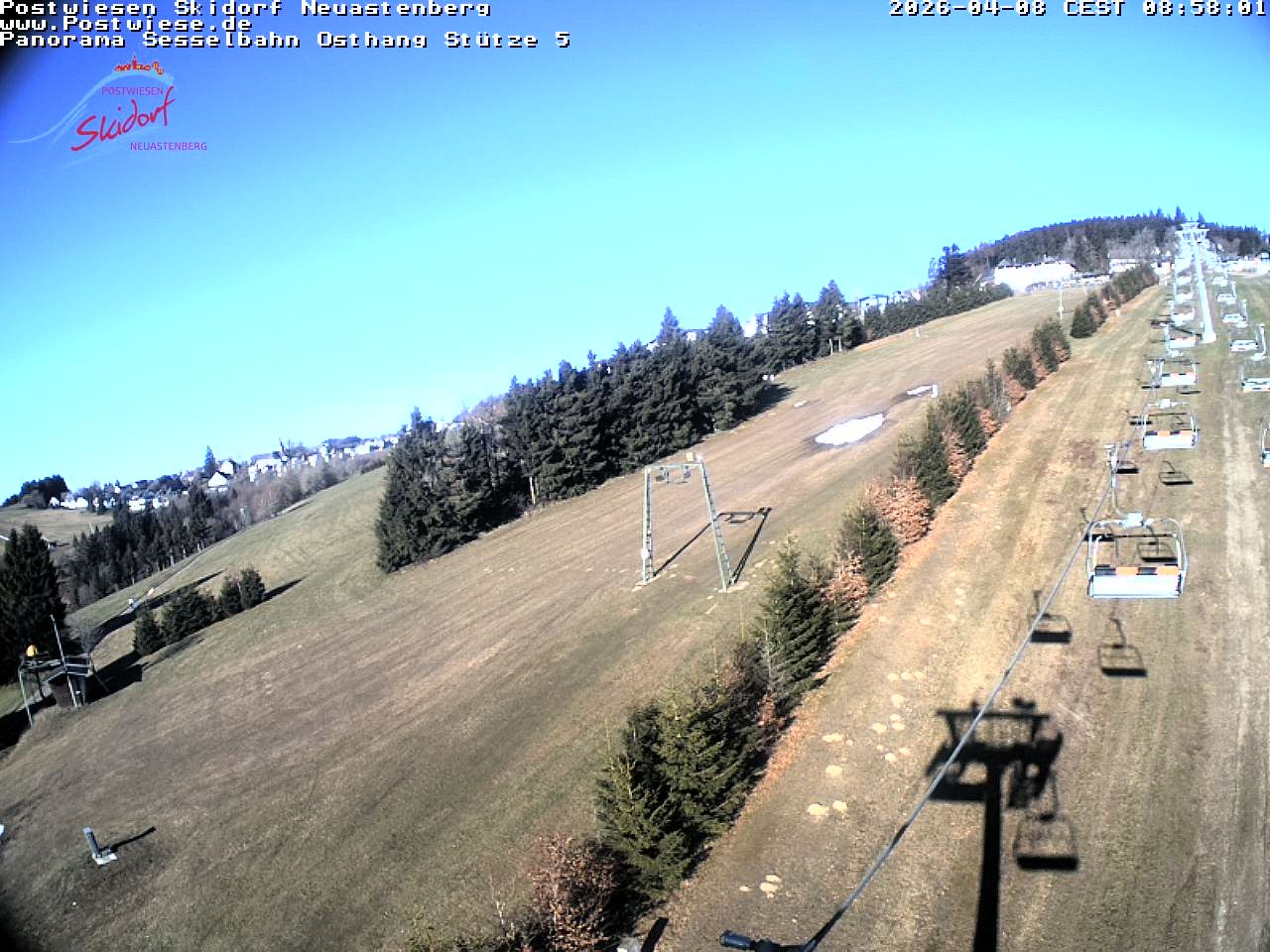 Archiv Foto Webcam Neuastenberg: Blick Sesselbahn Osthang