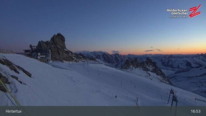 Archiv Foto Webcam Hintertuxer Gletscher: Gefrorene Wand