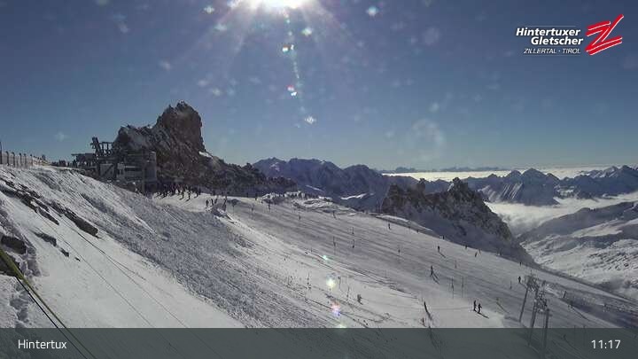 Archiv Foto Webcam Hintertuxer Gletscher: Gefrorene Wand