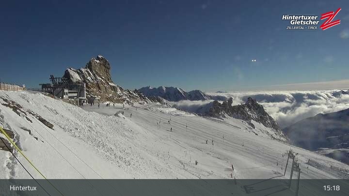 Archiv Foto Webcam Hintertuxer Gletscher: Gefrorene Wand